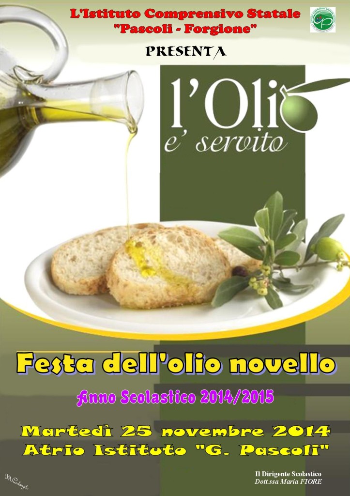 Locandina festa dell'olio novello - a.s. 2014.2015