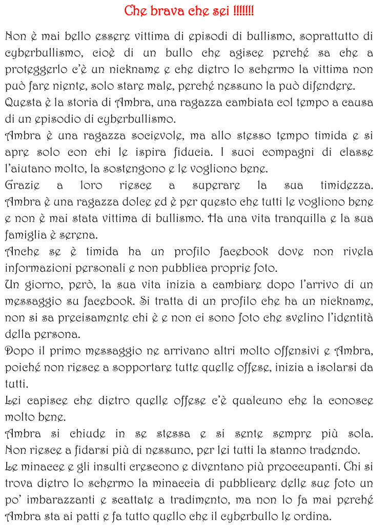 Microsoft Word - Racconto vincitore Che brava che sei.doc